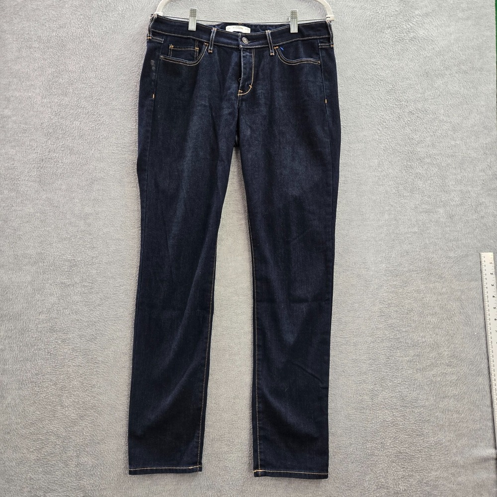 Abercrombie & Fitch Women Jeans 30x33 Blue Denim Skinny Dark Wash READ